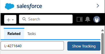 The Customer Shipment Tracking component showing a Load number populated into the text field.
